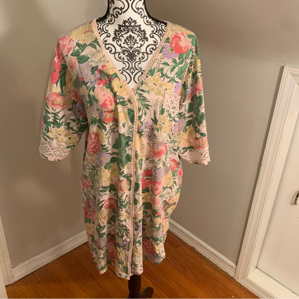 Vintage Gold Label Victoria Secret Floral Button Down Size M/L